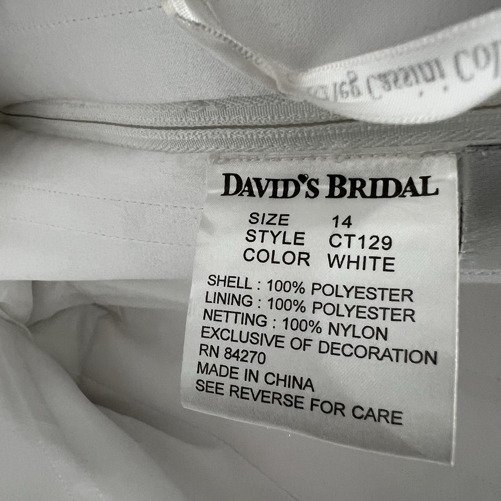 Oleg Cassini Strapless Beaded Satin Embroidered Wedding Dress Size 14 CT129 NWT - Picture 6 of 9